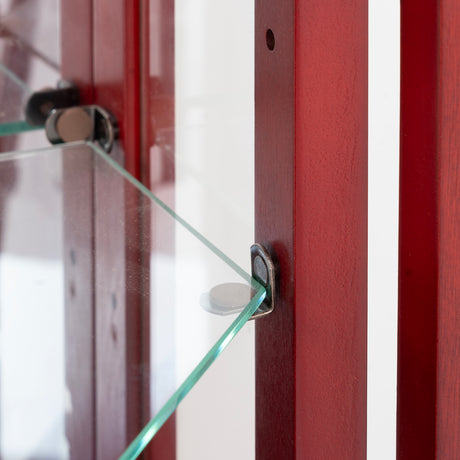 Corner Curio cabinet with illuminated glass display stand and tempered glass door, with adjustable bracket and light bulb - V.I.P Digital Presence