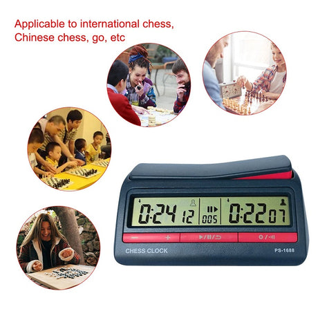 Competition Count Up Down Timer Professional Digital Chess Clock Plastic Battery Powered Lightweight Stopwatch for Board Game - V.I.P Digital Presence