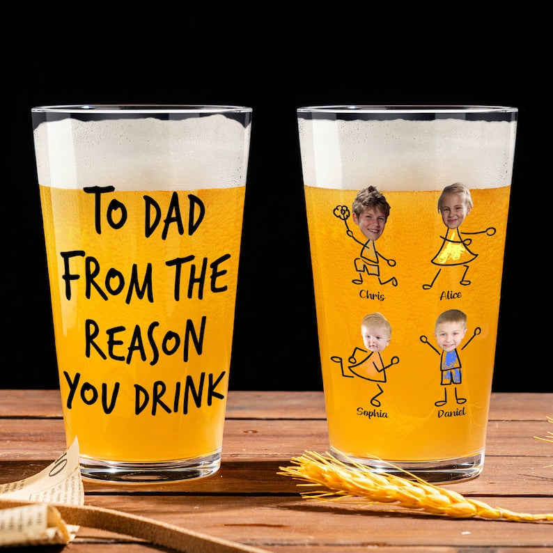 Round glass cup 16oz beer wheat cup body customized straight cup - V.I.P Digital Presence