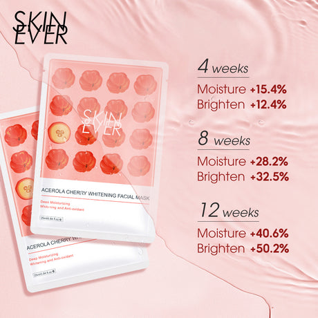 SKIN EVER Acerola Cherry Mask Pack Box of 7 Pieces Hydrating Moisturizing Nourishes Bright Skin SK035Z - V.I.P Digital Presence