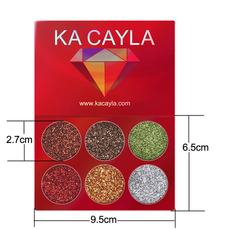 KA CAYLA 6 Colors Diamond Sequin Eyeshadow Palette Shiny Glitter Powder Highlight Eyeshadow Stage Makeup - V.I.P Digital Presence