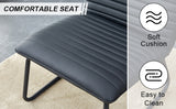 Black minimalist armless sofa chair with PU backrest paired with black metal legs