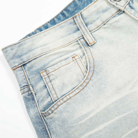 American Cleanfit Washed Denim Long Pants Men's Vintage Street Fashion Loose Straight Leg Distressed Wide Leg Dad Trousers - V.I.P Digital Presence