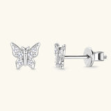 Moissanite 925 Sterling Silver Butterfly Stud Earrings - V.I.P Digital Presence