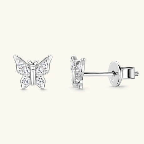 Moissanite 925 Sterling Silver Butterfly Stud Earrings - V.I.P Digital Presence