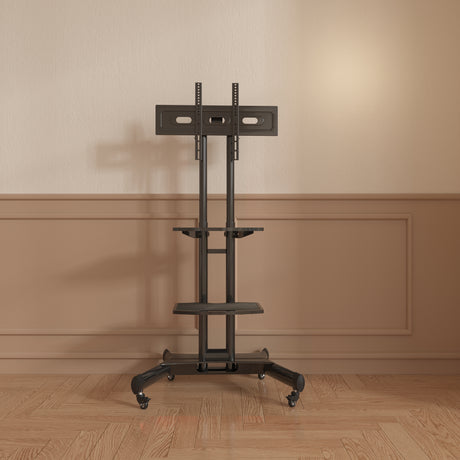 FANCO Universal Rotating TV Stand, suitable for 32-80 inch TVs, adjustable tilt height, maximum VESA 600x400mm (black) - V.I.P Digital Presence