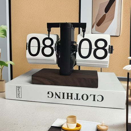 Retro flip digital clock, battery - powered mechanical clock for home & office decor - V.I.P Digital Presence