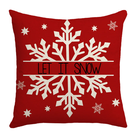 Grid Christmas linen pillowcase, Christmas tree snowflake home decoration pillowcase, sofa cushion pillowcase - V.I.P Digital Presence