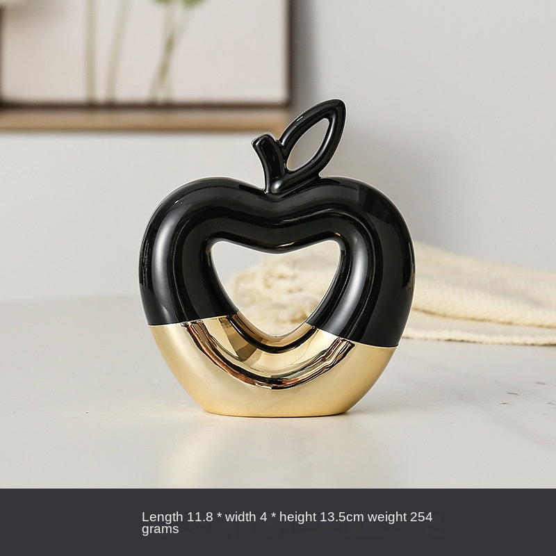 Modern Minimalist Gilded Apple Pear Creative Wine Cabinet Decorative Piece Luxury Home Living Room Entrance Ceramic Craft - V.I.P Digital Presence