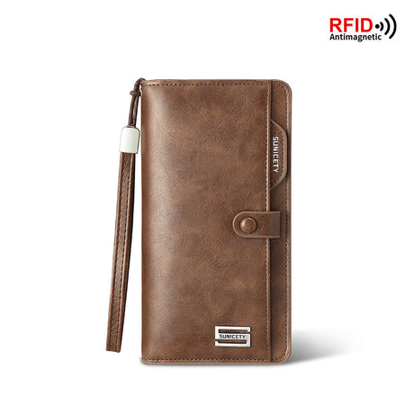 Anti Theft Brush New Large Capacity Long Men's Business Wallet Zipper Multi-Functional Mobile Phone Bag - V.I.P Digital Presence
