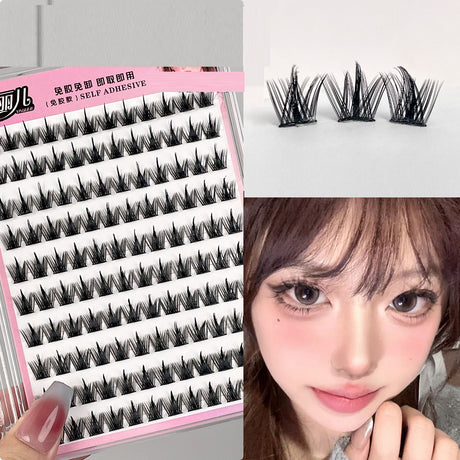 Non adhesive pure wild demon false eyelashes manga natural segmented novice simulation beginner self-adhesive eyelashes - V.I.P Digital Presence