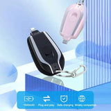 Mini llavero con bolsa de carga, energía móvil portátil, energía de emergencia inalámbrica de 1500 mA 