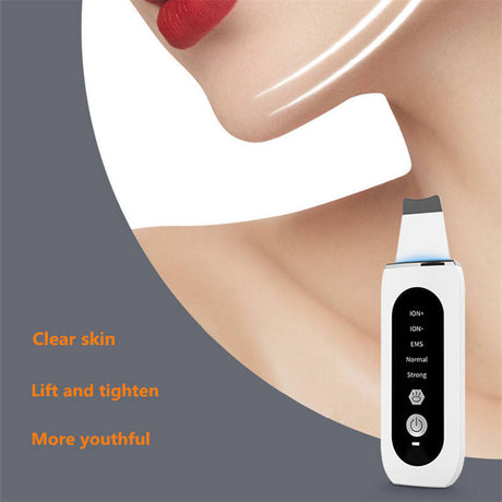 Facial Lift Deep Face Cleaning Red Blue Light Electric Dead Ultrasonic Face Sonic Skin Scrubber Spatula - V.I.P Digital Presence