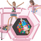 55'' Toddlers Trampoline with Safety Enclosure Net and Balls, Indoor Outdoor Mini Trampoline for Kids - V.I.P Digital Presence