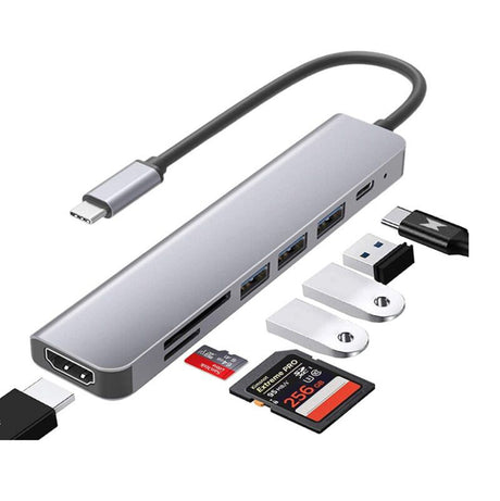 7-in-1 docking station type-c converter suitable for laptop expansion - V.I.P Digital Presence