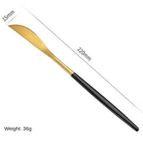 Stainless Steel Cutlery Set with Portuguese Gold Spray Painted Steak Knife, Fork, Spoon, and Tea Spoon 4-Piece Gift Pack - V.I.P Digital Presence