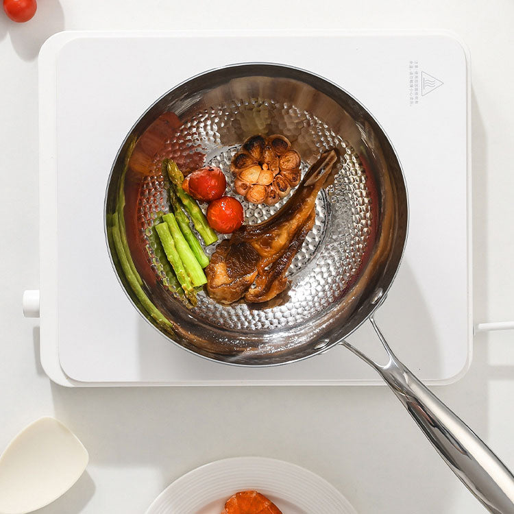 316 stainless steel uncoated complementary food pan, breakfast stir fry pan, non stick, low oil fume, deep frying pan, flat bottomed frying pan - V.I.P Digital Presence