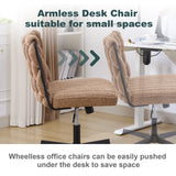 Armless Office Desk Chair No Wheels BROWN