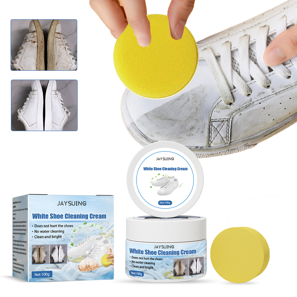 Little White Shoes Cleaning Cream, Little White Shoes Clean Stains Shoes Edge Yellow Free Wash Whitening Cleaning Cream - V.I.P Digital Presence