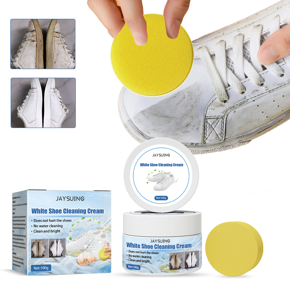 Little White Shoes Cleaning Cream, Little White Shoes Clean Stains Shoes Edge Yellow Free Wash Whitening Cleaning Cream - V.I.P Digital Presence