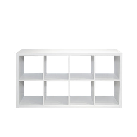 Smart Cube 8-Cube Organizer Storage with Opened Back Shelves 2 X 4 Cube Bookcase Book Shleves for Home Office (White) - V.I.P Digital Presence