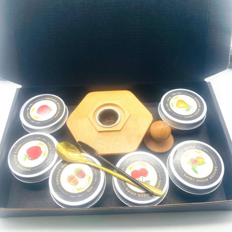Cocktail Wood Smoker Hexagonal Round Saucer Bar Kitchen Smoking Tools Smoking Wood Cover 6pcs - V.I.P Digital Presence