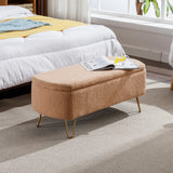 Camel Storage Ottoman Bench for End of Bed Gold Legs - V.I.P Digital Presence