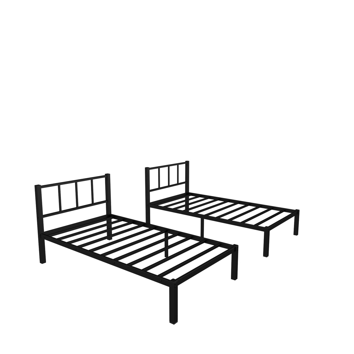 Twin over Twin & Twin Bunk Beds for 3, Twin XL over Twin & Twin Bunk Bed Metal Triple Bunk Bed, Black - V.I.P Digital Presence