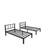 Twin over Twin & Twin Bunk Beds for 3, Twin XL over Twin & Twin Bunk Bed Metal Triple Bunk Bed, Black - V.I.P Digital Presence