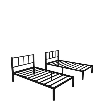 Twin over Twin & Twin Bunk Beds for 3, Twin XL over Twin & Twin Bunk Bed Metal Triple Bunk Bed, Black - V.I.P Digital Presence