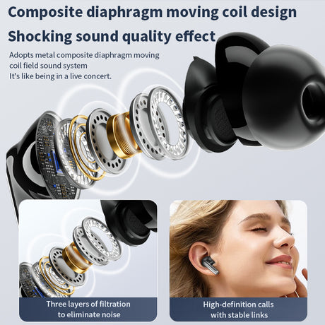 TWS in ear Bluetooth earphones ANC+ENC noise cancelling HIFI low latency heavy bass sports gaming earphones - V.I.P Digital Presence