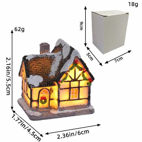 Christmas decorations holiday resin cabins colorful illuminated house tabletop ornaments - V.I.P Digital Presence