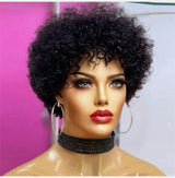 Large Bouncy Afro Kinky Curly Wigs For Black Women Glueless Pre Plucked Machine Made Wig Brazilian Virgin Remy Human Hair Wigs - V.I.P Digital Presence