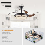 Modern Minimalist Invisible Ceiling Fan Light - Retractable Fan With LED Fixtures - For Living Room, Bedroom and Dining room - V.I.P Digital Presence