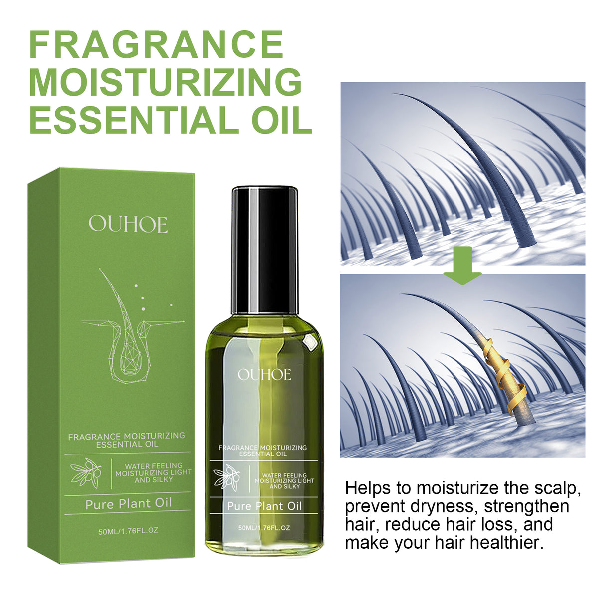 Hair Dense Essential Oil Repair Hair Damage, Strong Hair Thick, Smooth, Moisturizing And Nourishing Anti-Thinning Hair Oil - V.I.P Digital Presence