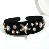 Fashionable velvet pearl black starfish hairband - V.I.P Digital Presence