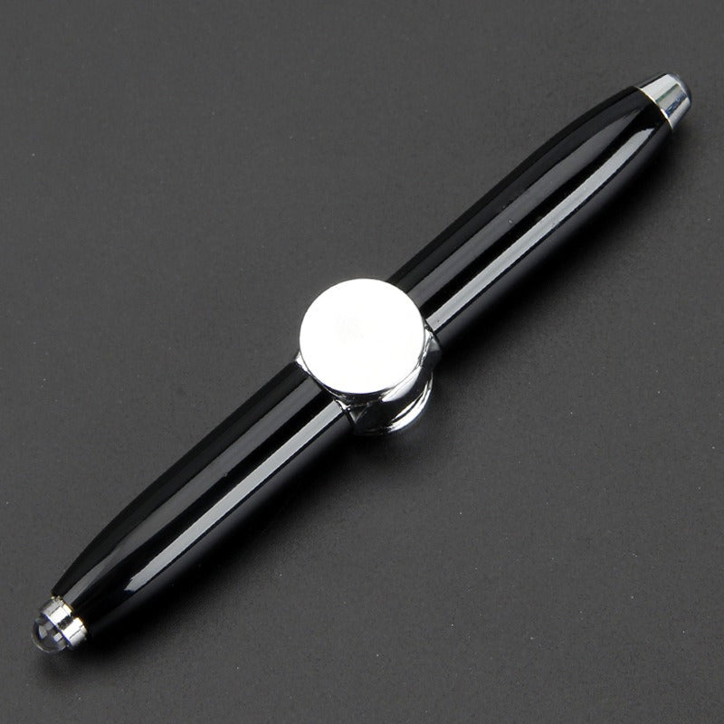 Multi functional rotating luminous flash decompression decompression fingertip rotating metal finger gyroscope ballpoint pen - V.I.P Digital Presence