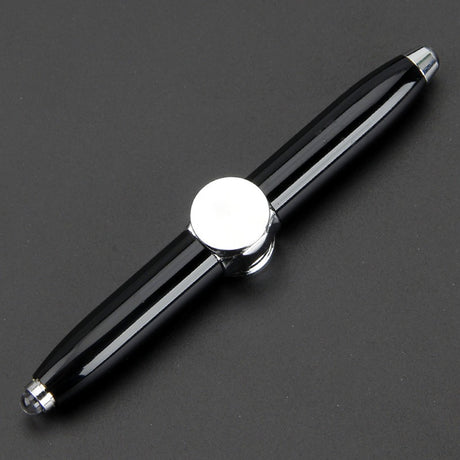 Multi functional rotating luminous flash decompression decompression fingertip rotating metal finger gyroscope ballpoint pen - V.I.P Digital Presence