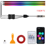 10 in 1 Car LED Acrylic Light Strip RGB Symphony Auto Interior Strip Lights Remote/APP Control Decorative Atmosphere Lamp - V.I.P Digital Presence