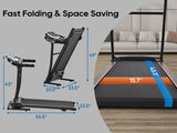 Home folding treadmill with pulse sensor, 2.5-horsepower silent brushless motor, 3-level tilt, 12 preset programs - V.I.P Digital Presence