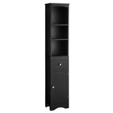 Tall Bathroom Cabinet, Freestanding Storage Cabinet with Drawer, MDF Board, Adjustable Shelf, Black - V.I.P Digital Presence