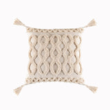 Tassels Cushion Cover 45x45cm Beige White Pillow Covers Decorative Pillow Case Square Home Boho Decor Macrame Pillowcase - V.I.P Digital Presence