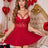 New sexy lingerie women's red sexy lace nightgown suspender pajamas - V.I.P Digital Presence