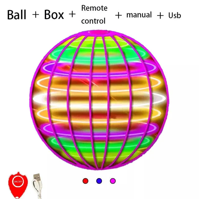 Dron volador con luces LED, bumerán, Flyorb, bola flotante, Fly Nova Orb, spinner volador, juguetes antiestrés, regalo para niños 