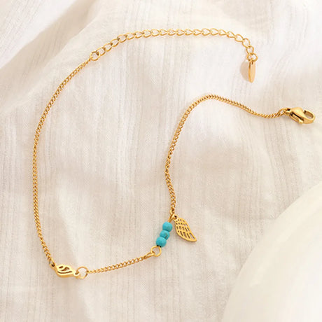 Titanium Steel Wing Shape Charm Anklet Bracelet - V.I.P Digital Presence