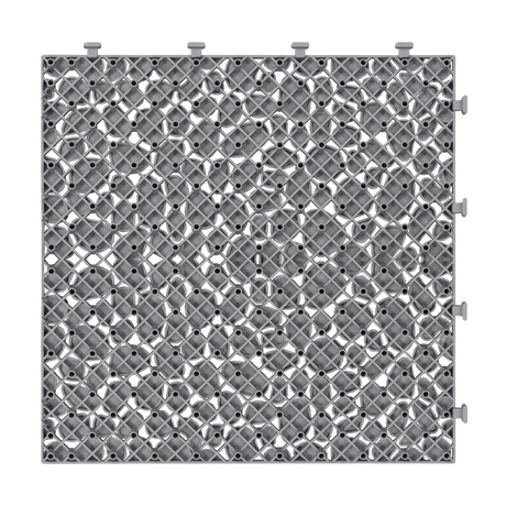 12 x 12 inch gray interlocking deck tiles, plastic waterproof pebble pattern, pack of 12 pieces - V.I.P Digital Presence