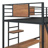 Twin Size Loft bed with L-shape Desk and Wardrobe, Black - V.I.P Digital Presence