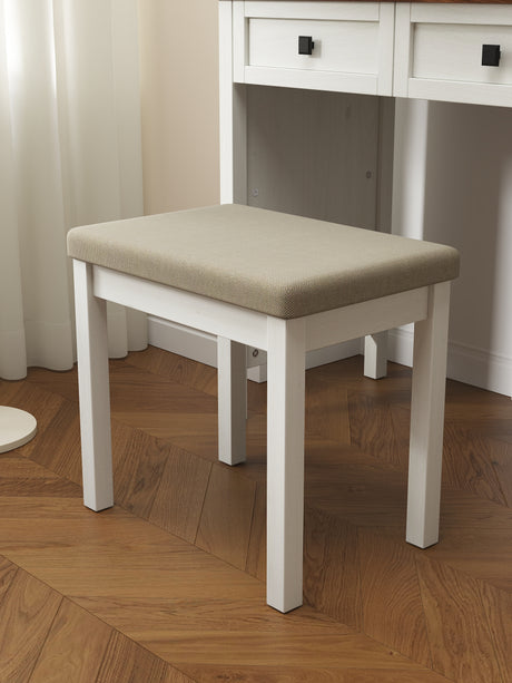 46.5-inch dressing table with adjustable LED lighting mirror and charging station, equipped with soft cushioned stool - V.I.P Digital Presence