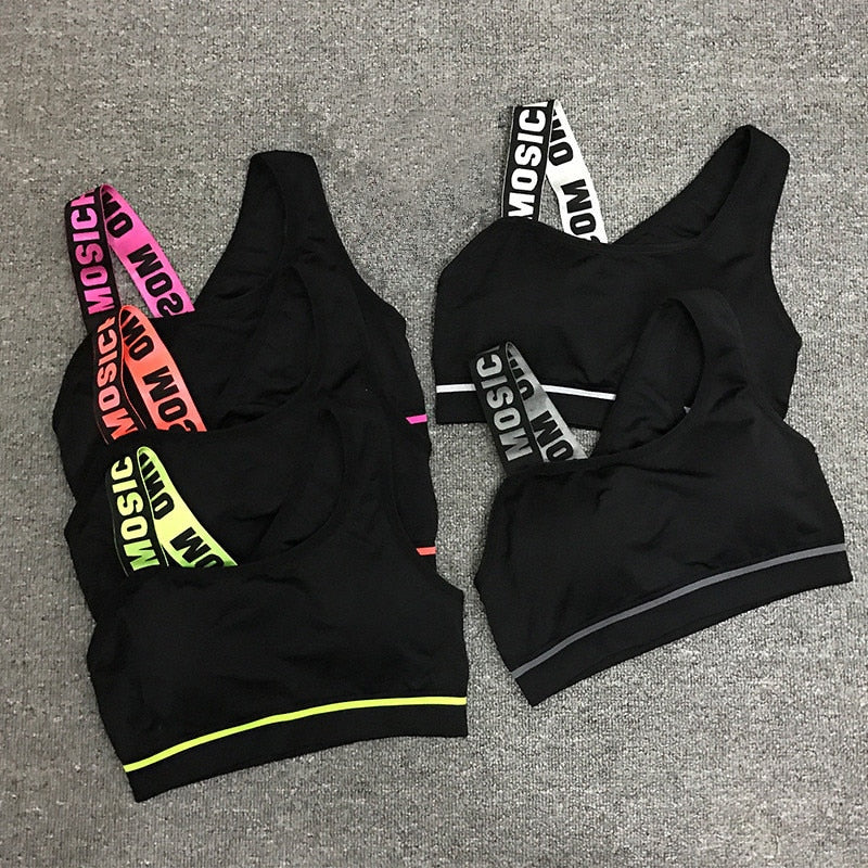 New Letter Cut Out Sports Bra Women Fitness Yoga Push up  Gym Padded Sports Top Athletic Sexy  Workout Running Clothing P165 - V.I.P Digital Presence