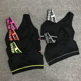 New Letter Cut Out Sports Bra Women Fitness Yoga Push up  Gym Padded Sports Top Athletic Sexy  Workout Running Clothing P165 - V.I.P Digital Presence